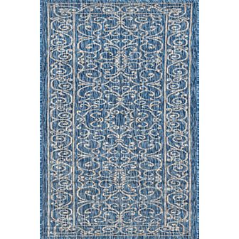 Charleston Vintage Filigree Textured Weave Indoor/outdoor Runner Rug
