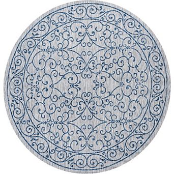 Charleston Vintage Filigree Textured Weave Indoor/outdoor Runner Rug