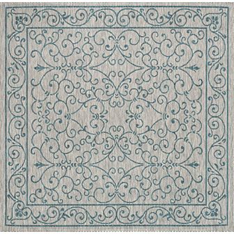Charleston Vintage Filigree Textured Weave Indoor/outdoor Runner Rug