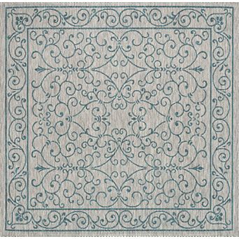 Charleston Vintage Filigree Textured Weave Indoor/outdoor Runner Rug