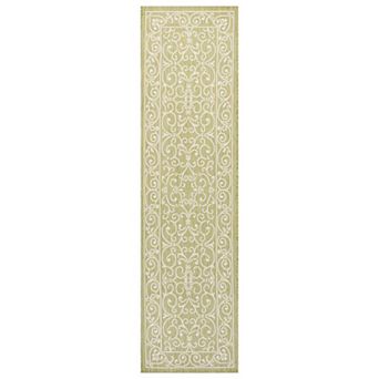 Charleston Vintage Filigree Textured Weave Indoor/outdoor Runner Rug