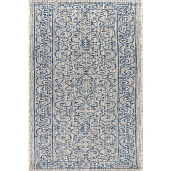 Charleston Vintage Filigree Textured Weave Indoor/outdoor Runner Rug