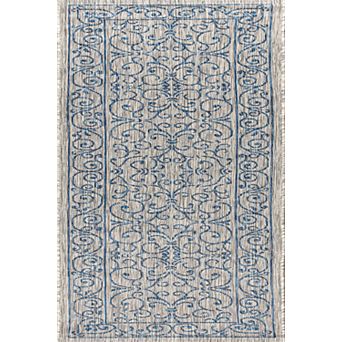 Charleston Vintage Filigree Textured Weave Indoor/outdoor Runner Rug