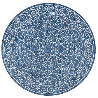 Charleston Vintage Filigree Textured Weave Indoor/outdoor Runner Rug