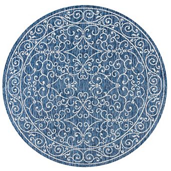 Charleston Vintage Filigree Textured Weave Indoor/outdoor Runner Rug