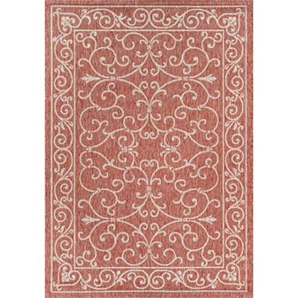 Charleston Vintage Filigree Textured Weave Indoor/outdoor Runner Rug