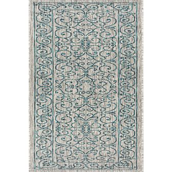 Charleston Vintage Filigree Textured Weave Indoor/outdoor Runner Rug