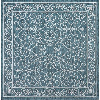 Charleston Vintage Filigree Textured Weave Indoor/outdoor Runner Rug