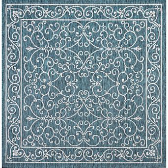 Charleston Vintage Filigree Textured Weave Indoor/outdoor Runner Rug