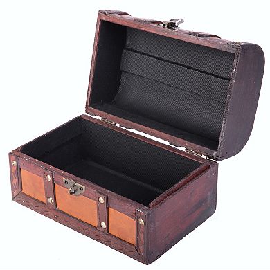 Decorative Wood Leather Treasure Box