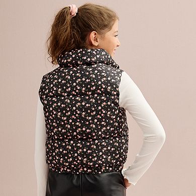 Girls 4-16 Self Esteem Puffer Vest & Long Sleeve Tee