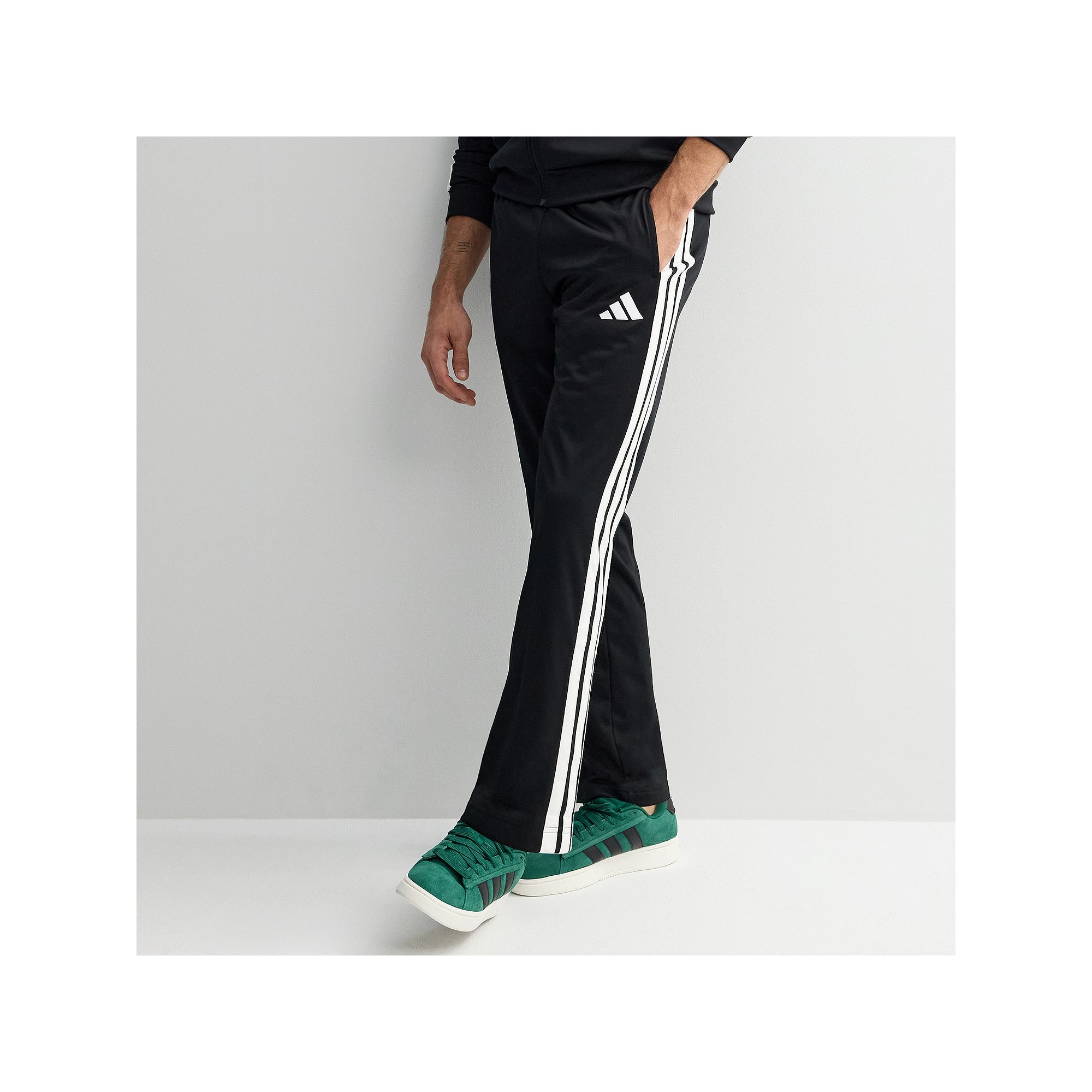 Mens adidas 3-Stripe Tricot Sportswear Track Pants, Size: XXL, Black White