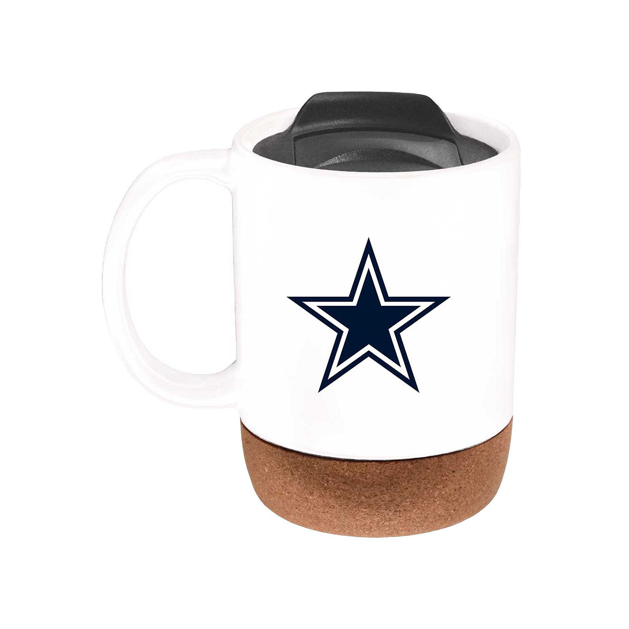 The Memory Company Dallas Cowboys Cork Bottom Mug with Lid, Team