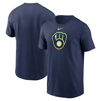 Men's Nike Navy Milwaukee Brewers Fuse Logo T-Shirt