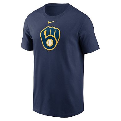 Men's Nike Navy Milwaukee Brewers Fuse Logo T-Shirt