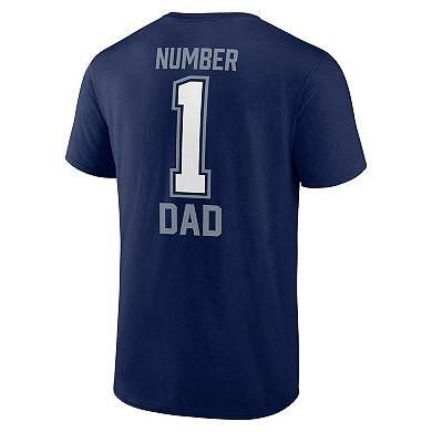 Men's Fanatics Navy Dallas Cowboys Father's Day #1 Dad T-Shirt