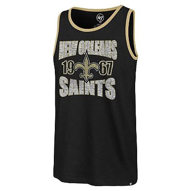 Men's '47 Black New Orleans Saints Upload Franklin Tank Top