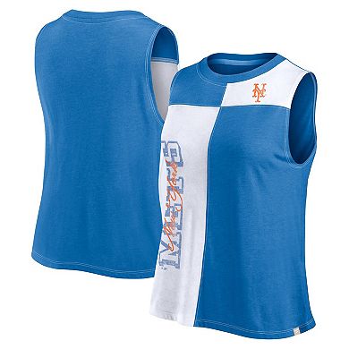 Women's Fanatics Branded Royal/White New York Mets Color-Block Tank Top
