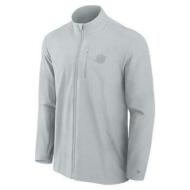 Men's Fanatics Gray Miami Dolphins Front Office Woven Full-Zip Jacket