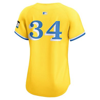 Women's Nike David Ortiz Gold Boston Red Sox City Connect Retired Player Jersey