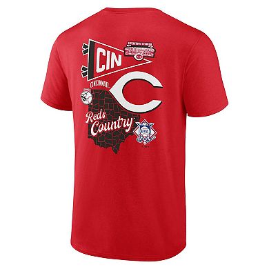 Men's Fanatics Branded Red Cincinnati Reds Split Zone T-Shirt