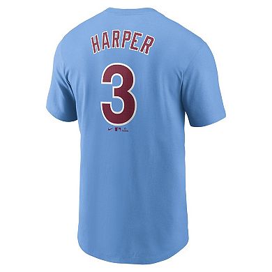 Men's Nike Bryce Harper Light Blue Philadelphia Phillies Fuse Name & Number T-Shirt