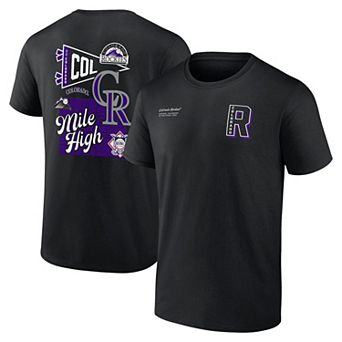 Men's Fanatics Branded Black Colorado Rockies Split Zone T-Shirt