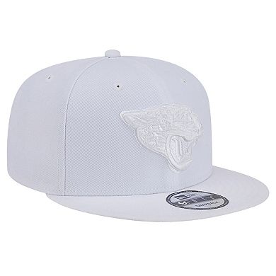 Men's New Era Jacksonville Jaguars Main White on White 9FIFTY Snapback Hat