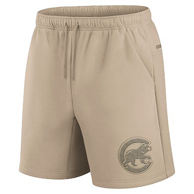 Unisex Fanatics Khaki Chicago Cubs Elements Super Soft Fleece Shorts
