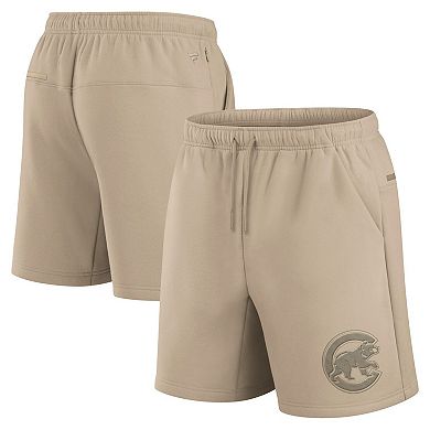 Unisex Fanatics Khaki Chicago Cubs Elements Super Soft Fleece Shorts