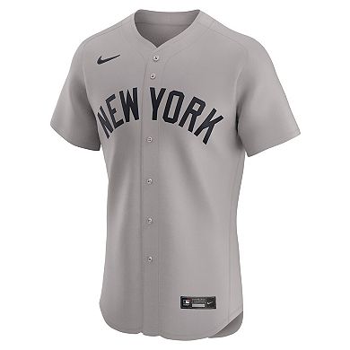 Men's Nike Gray New York Yankees Road Elite Jersey