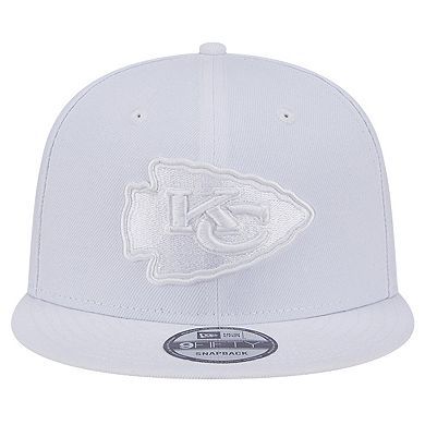 Men's New Era Kansas City Chiefs Main White on White 9FIFTY Snapback Hat
