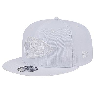 Men's New Era Kansas City Chiefs Main White on White 9FIFTY Snapback Hat