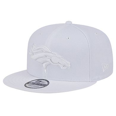 Men's New Era Denver Broncos Main White on White 9FIFTY Snapback Hat