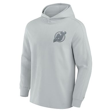 Men's Fanatics Signature Gray New Jersey Devils Elements Lightweight Tri-Blend Fleece Hoodie