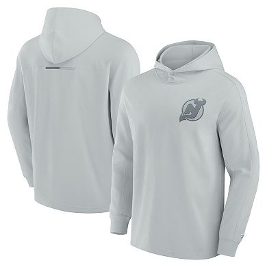 Men's Fanatics Signature Gray New Jersey Devils Elements Lightweight Tri-Blend Fleece Hoodie
