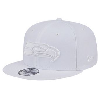 Men's New Era Seattle Seahawks Main White on White 9FIFTY Snapback Hat