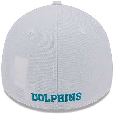 Men's New Era White Miami Dolphins Throwback 39THIRTY Flex Hat