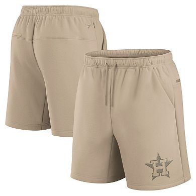 Unisex Fanatics Khaki Houston Astros Elements Super Soft Fleece Shorts