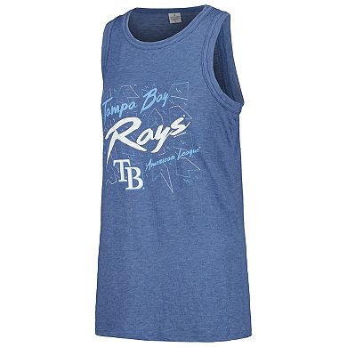 Women's Soft as a Grape Navy Tampa Bay Rays Gauze High Neck Tank Top