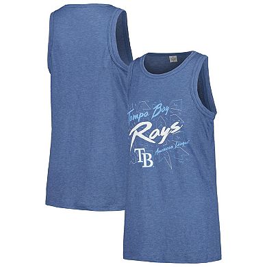 Women's Soft as a Grape Navy Tampa Bay Rays Gauze High Neck Tank Top