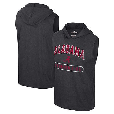 Men s Colosseum Black Alabama Crimson Tide Varsity Sleeveless Hoodie Tank Top