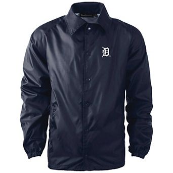Men's Dunbrooke Navy Detroit Tigers Coach's Raglan Full-Snap Windbreaker Jacket