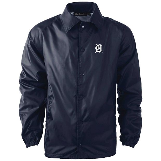 Men's Dunbrooke Navy Detroit Tigers Coach's Raglan Full-Snap