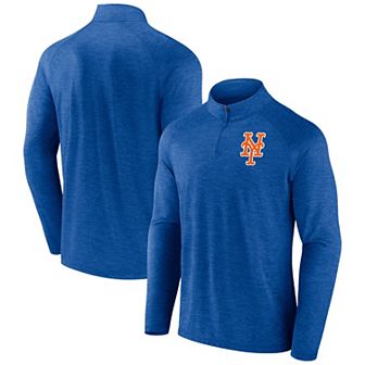 Men's Profile Royal New York Mets Big & Tall Raglan Quarter-Zip Top