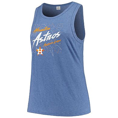 Women's Soft as a Grape Navy Houston Astros Plus Size Curvy High Neck Tri-Blend Tank Top