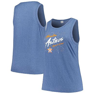 Women's Soft as a Grape Navy Houston Astros Plus Size Curvy High Neck Tri-Blend Tank Top