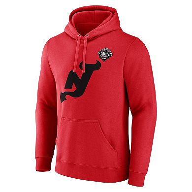Men's Fanatics Branded  Red New Jersey Devils 2024 NHL Stadium Series Logo Fleece Pullover Hoodie