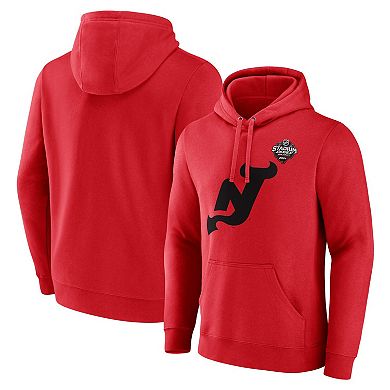 Men's Fanatics Branded  Red New Jersey Devils 2024 NHL Stadium Series Logo Fleece Pullover Hoodie