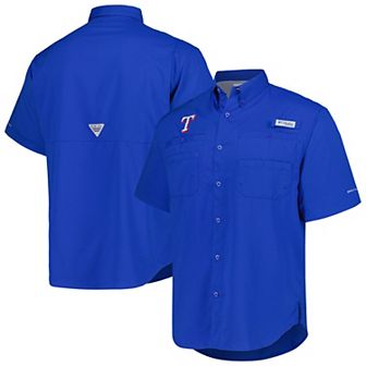 Men's Columbia Royal Texas Rangers Tamiami Omni-Shade Button-Down Shirt